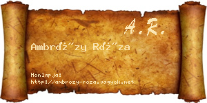 Ambrózy Róza névjegykártya