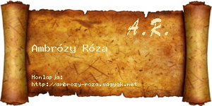 Ambrózy Róza névjegykártya